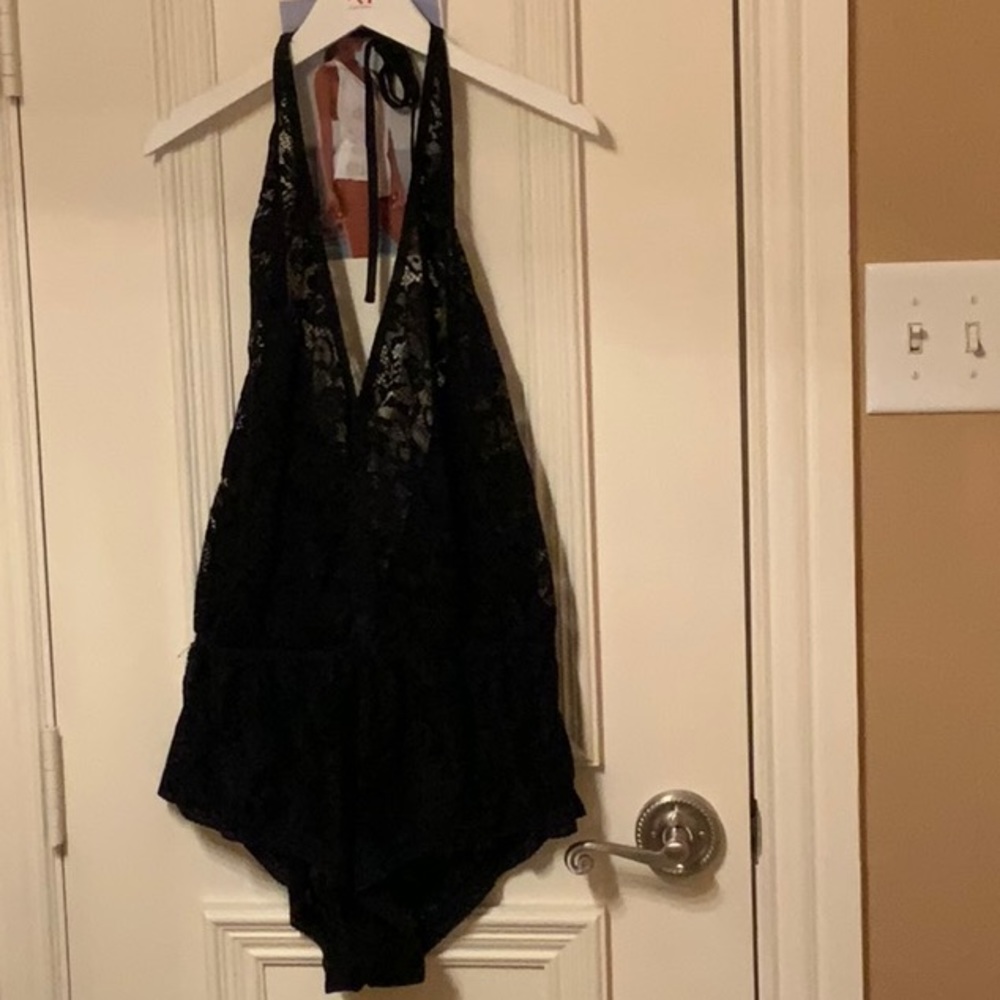 Lisa Blue SORCERESS Halter Romper lace - Black (#28)